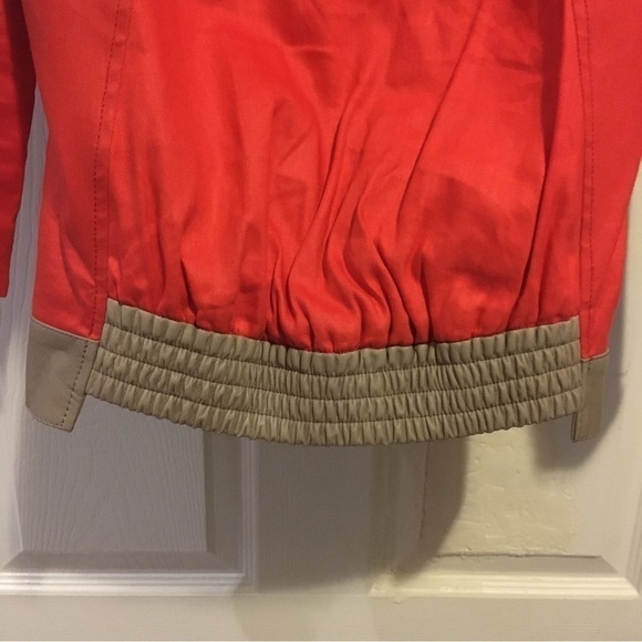 𝅺HELMUT Lang Red Tan Lambskin Linen-twill Bomber - Picture 7 of 11